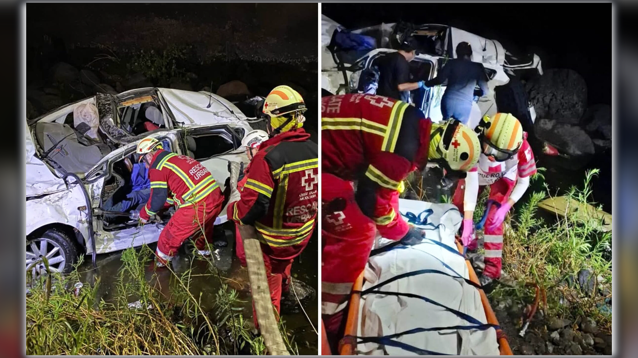 Muere hombre tras caer con su automóvil en barranca en Ayala