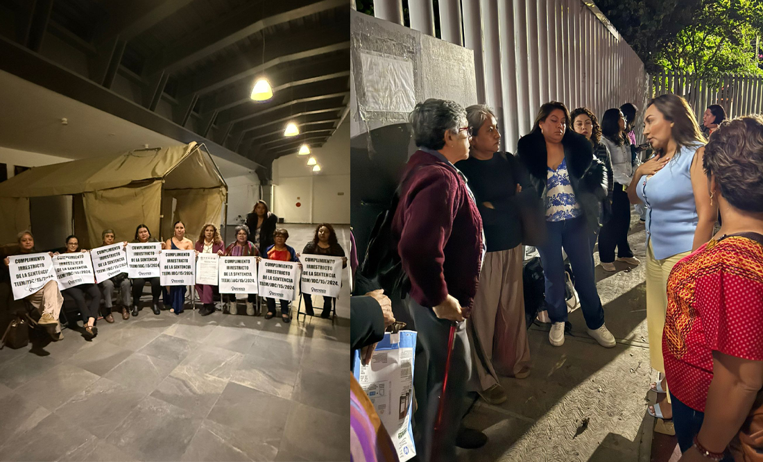 Protestan mujeres en Congreso de Morelos contra reforma electoral