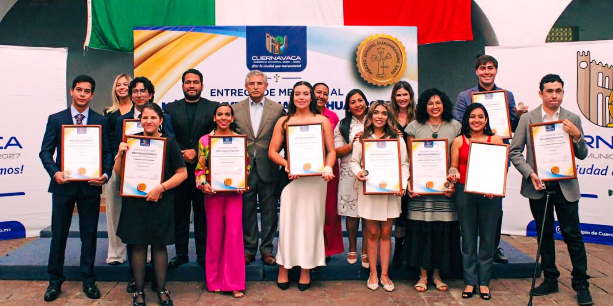Entrega Cuernavaca medalla al mérito juvenil Cuauhnáhuac 2025
