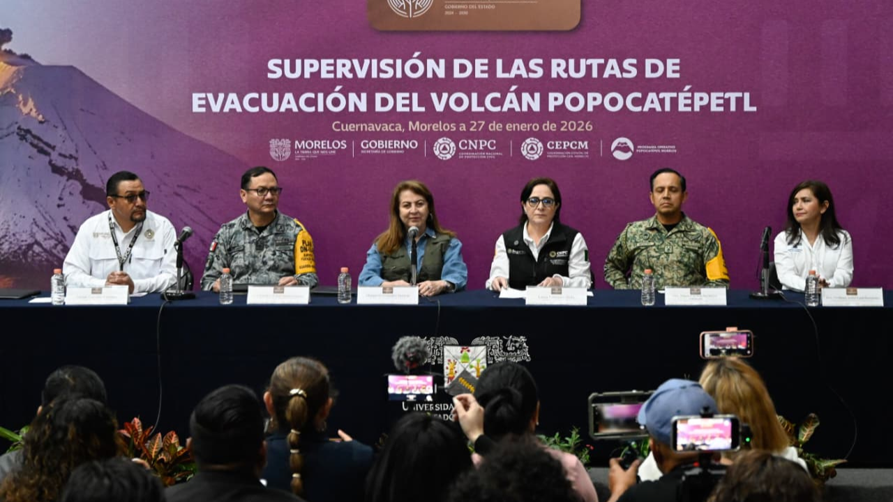 Gobierno Morelos y federación refuerzan prevención en zona del Popocatépetl