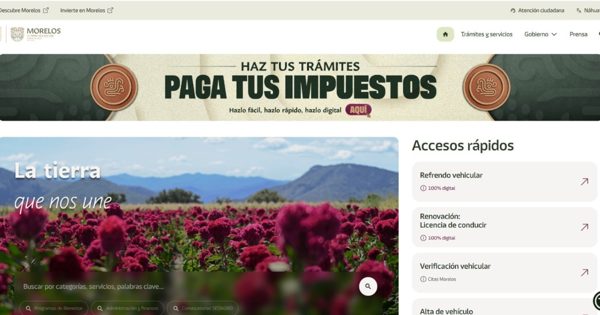 Facilitan pagos y trámites digitales en Morelos