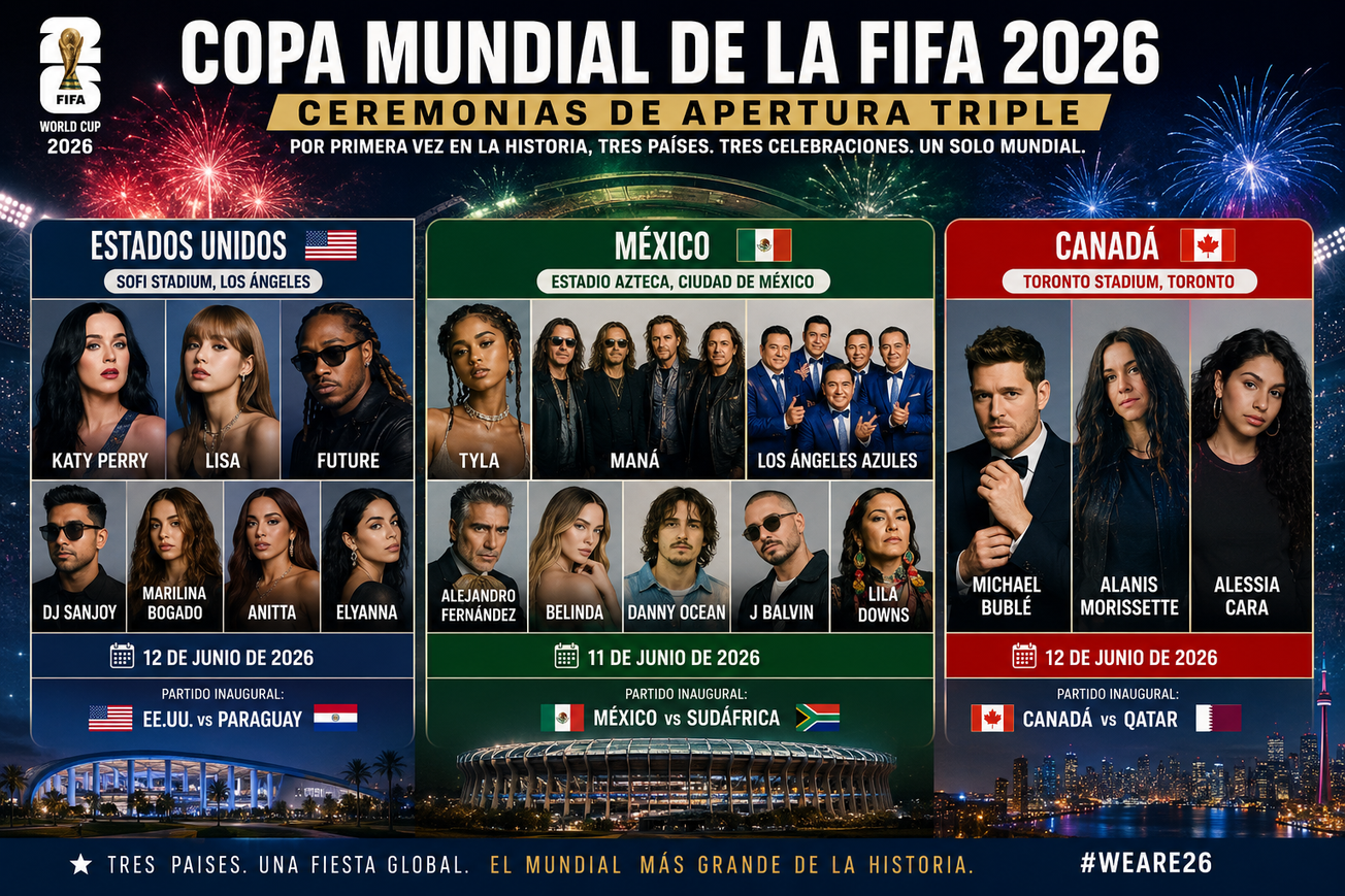 Listos los shows de apertura del Mundial 2026