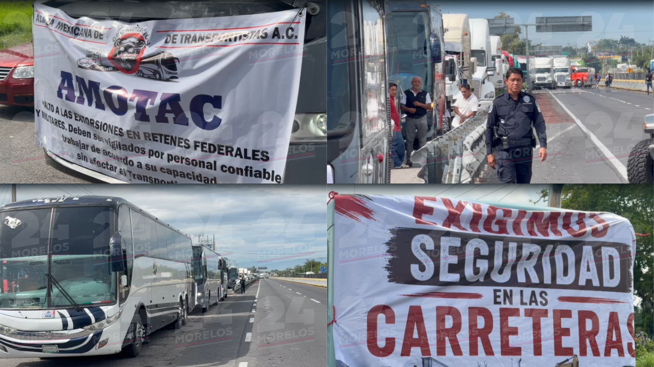 Transportista bloquean la autopista Acapulco-Cuernavaca