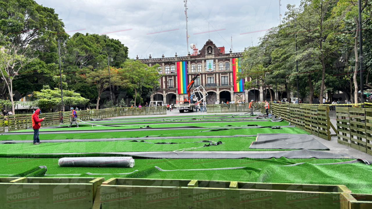 Instalarán cancha de fútbol 5 en el zócalo de Cuernavaca