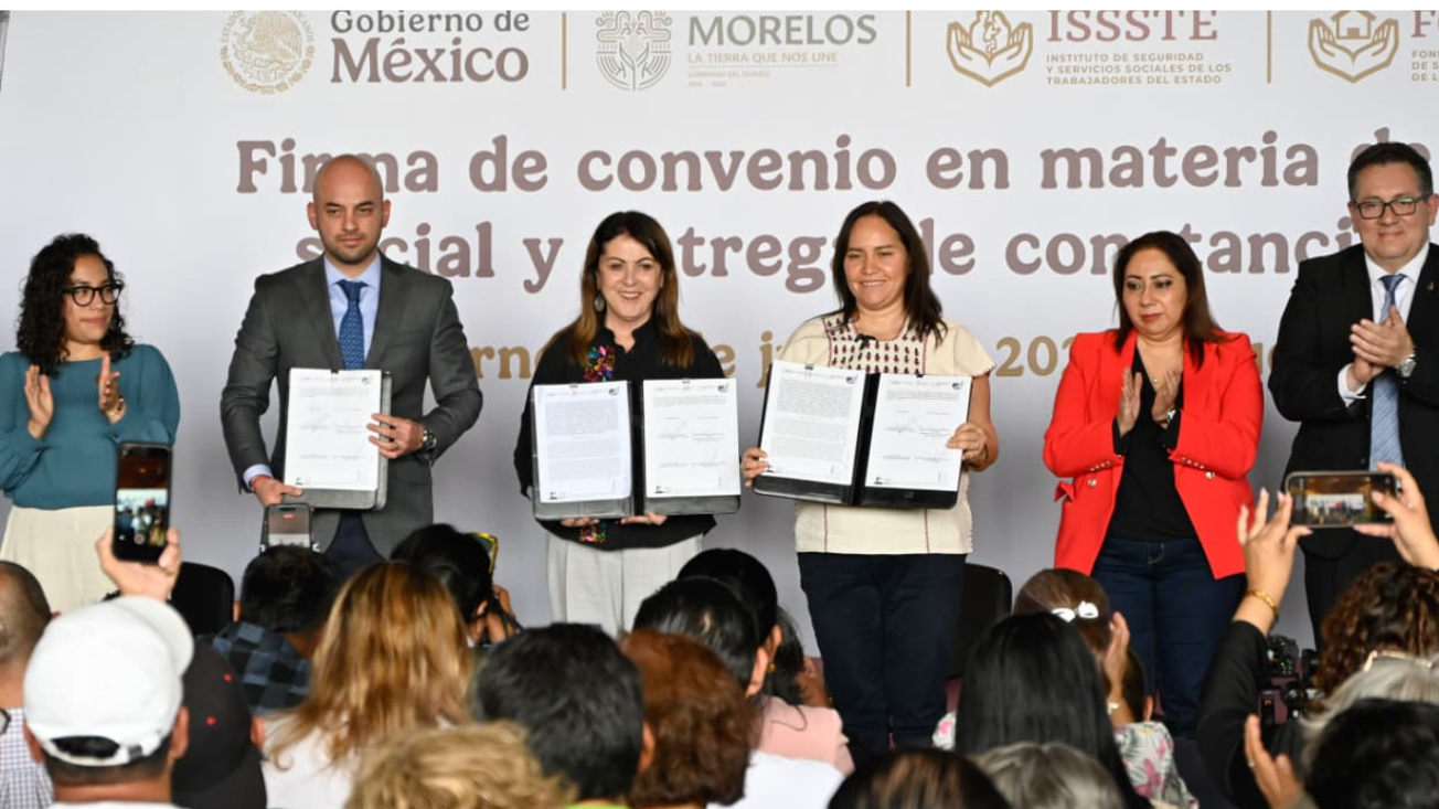 Impulsan Gobiernos de México y Morelos certeza jurídica para familias