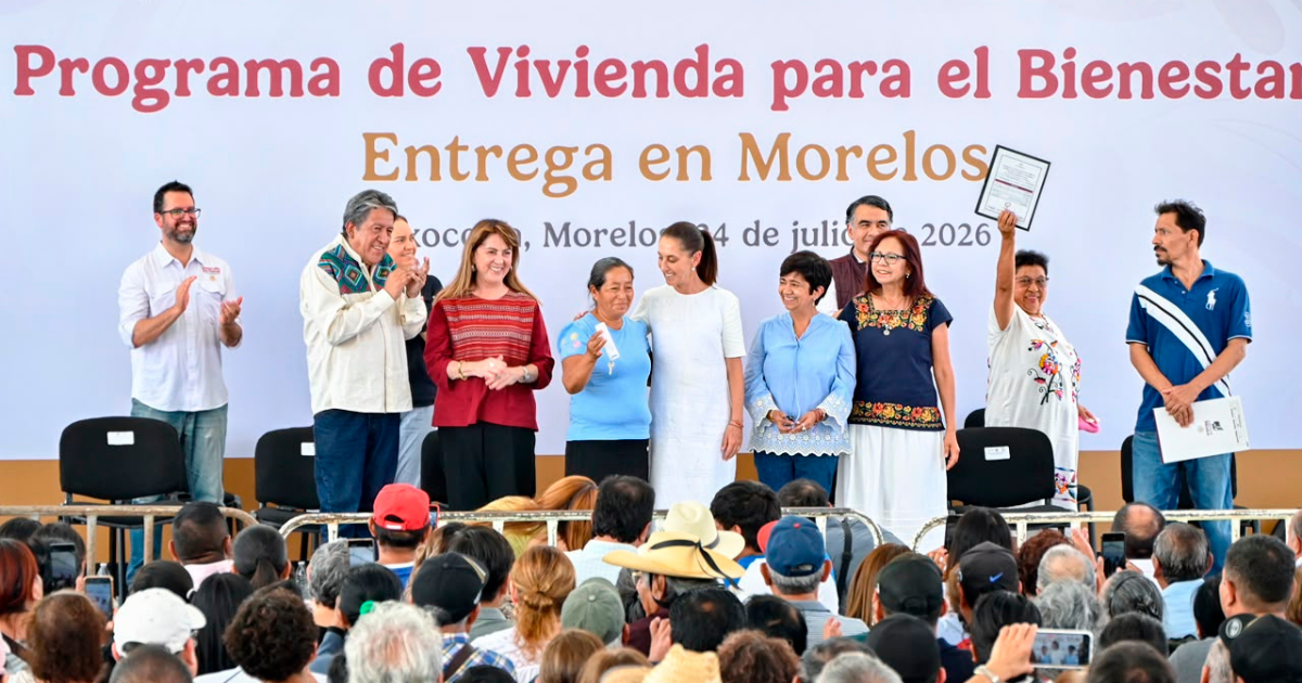 Sheinbaum y Margarita entregan viviendas, escrituras y créditos en Xoxocotla