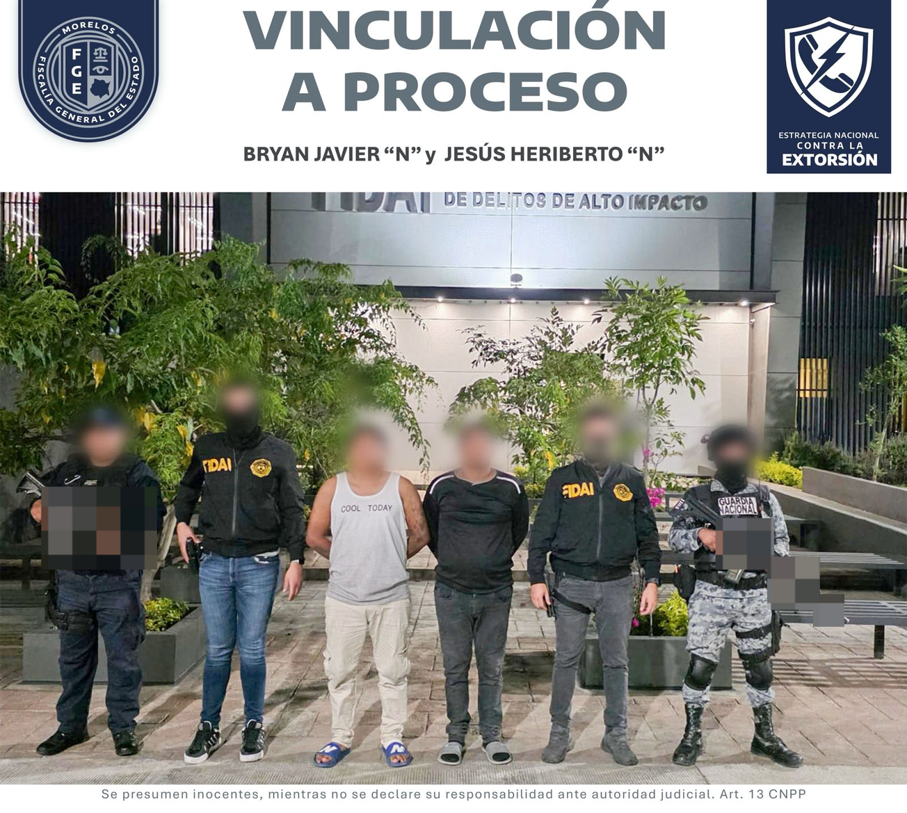 Procesan a dos hombres por extorsión agravada en Cuautla