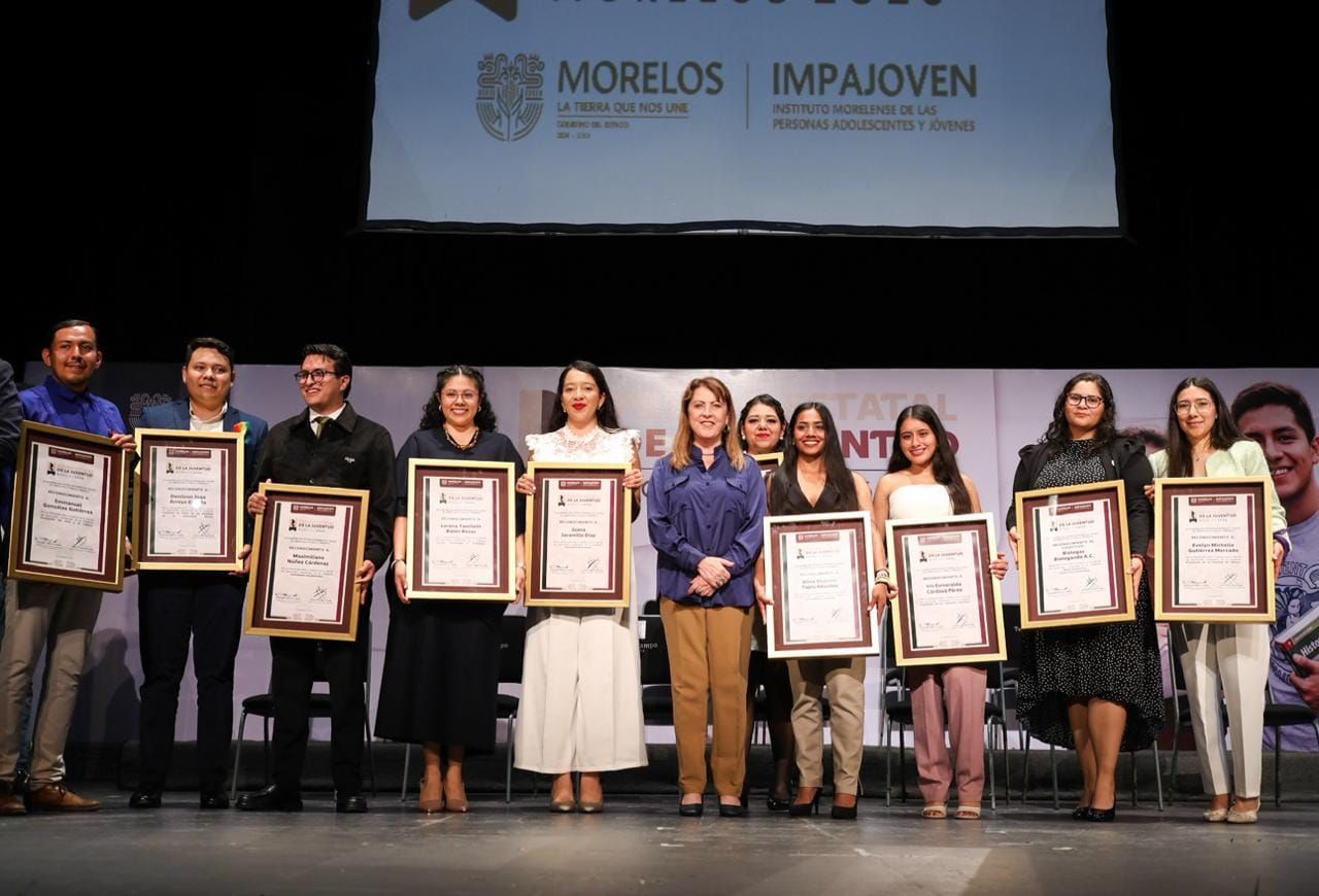 Entregan Premio Estatal de la Juventud 2026 en Morelos