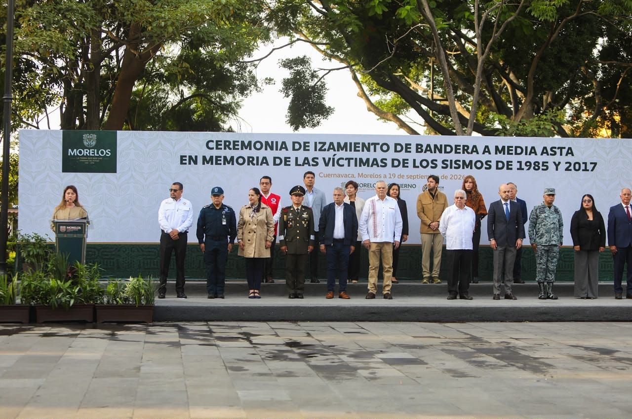 Morelos rinde homenaje a víctimas de los sismos de 1985 y 2017