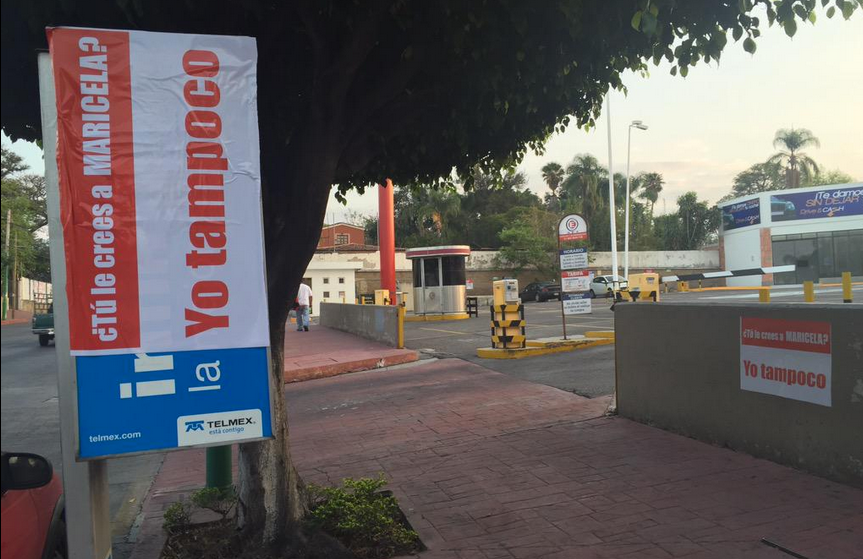 Tapizan Cuernavaca con publicidad en contra de Maricela Velázquez