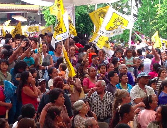 Acarreados, presentes en evento de cierre de campaña de Jorge Messeguer