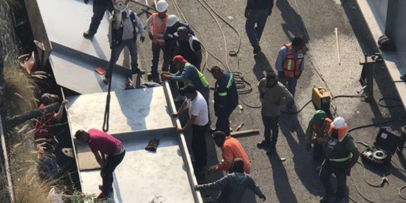 Cae viga en las obras del Paso Exprés