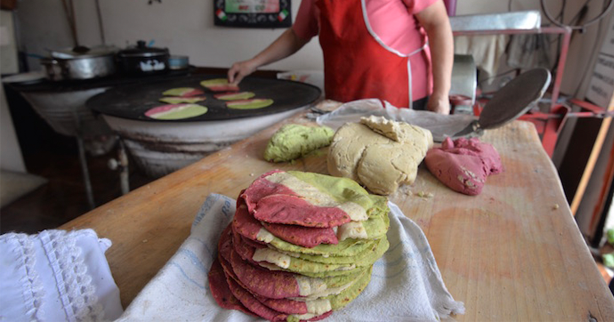 Tortilla tricolor en Toluca