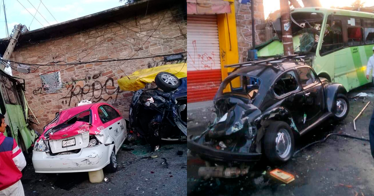 (VIDEO) Se queda sin frenos y lesiona a más de 20