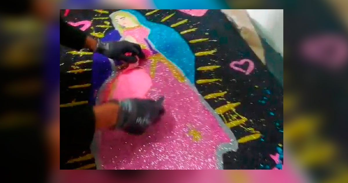 Localizan droga en cuadro de la Virgen María