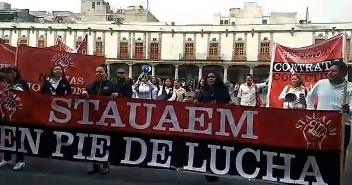 STAUEM realiza manifestación en la CDMX
