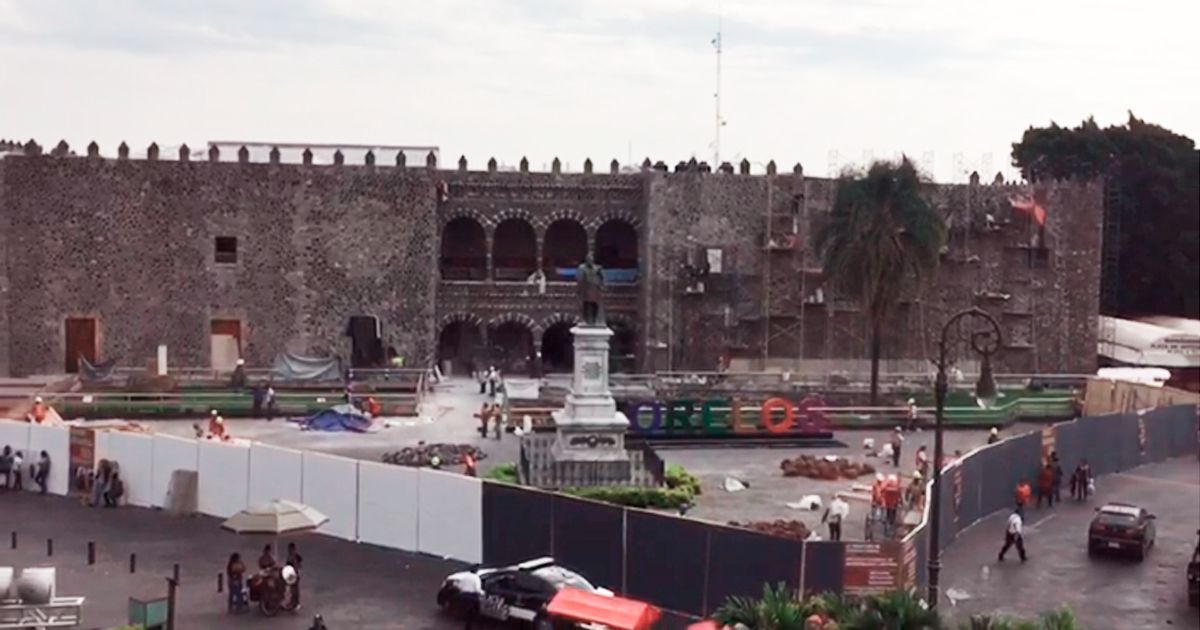 Sólo 25 % de avance en reconstrucción de Palacio de Cortés: INAH