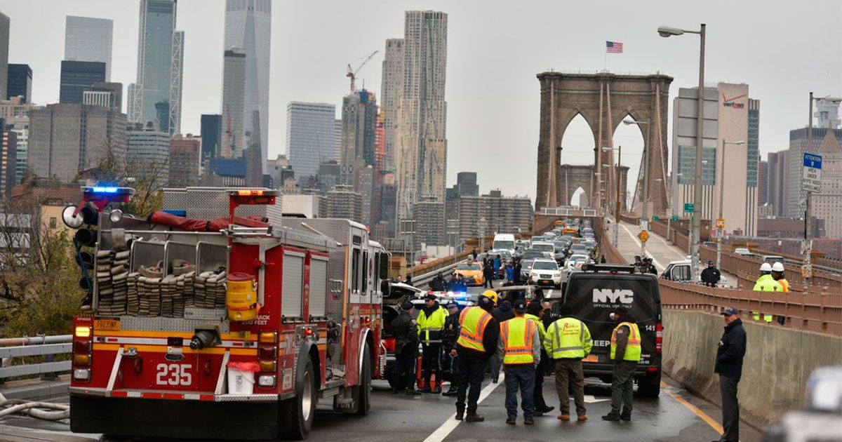 Reportan carambola en Puente de Brooklyn
