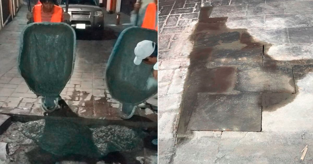 Reparan “bache” en calle remodelada de Cuernavaca, Morelos