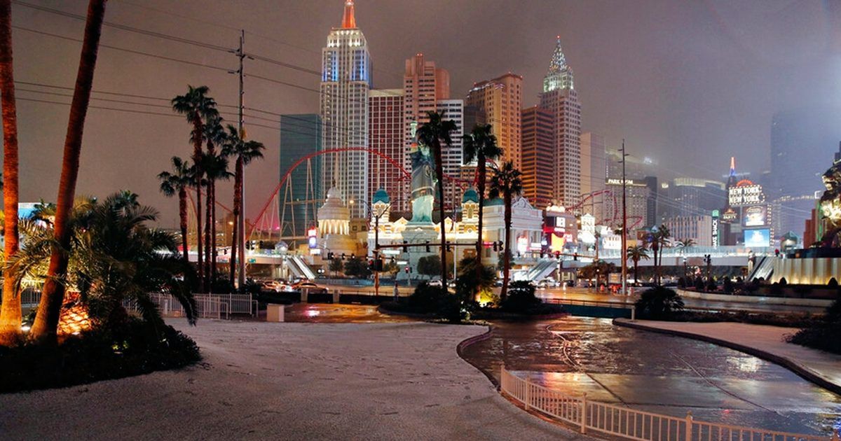 Cae nieve en Las Vegas tras una década