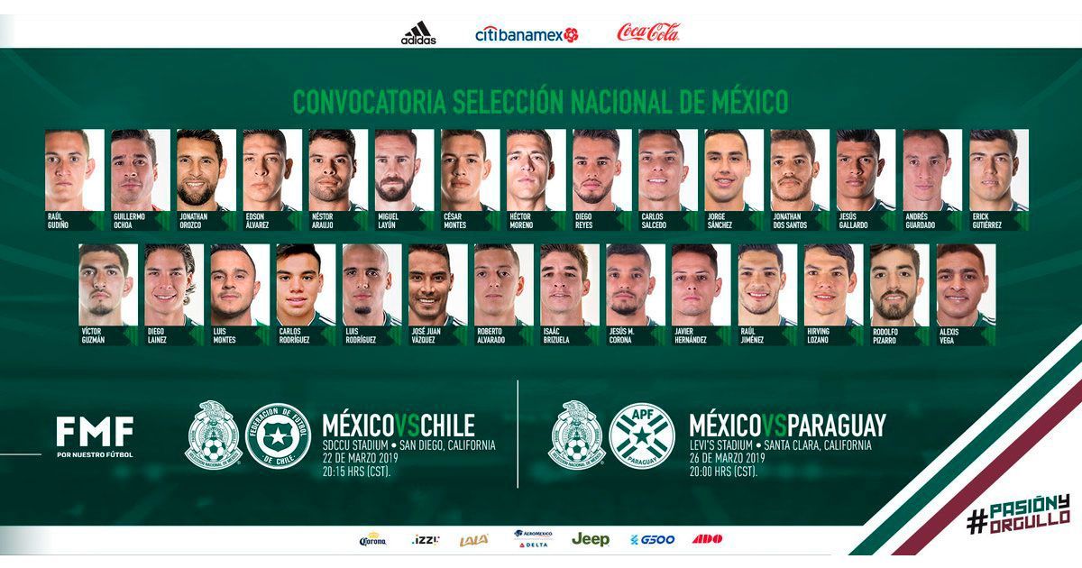 Sale lista de convocados del TRI