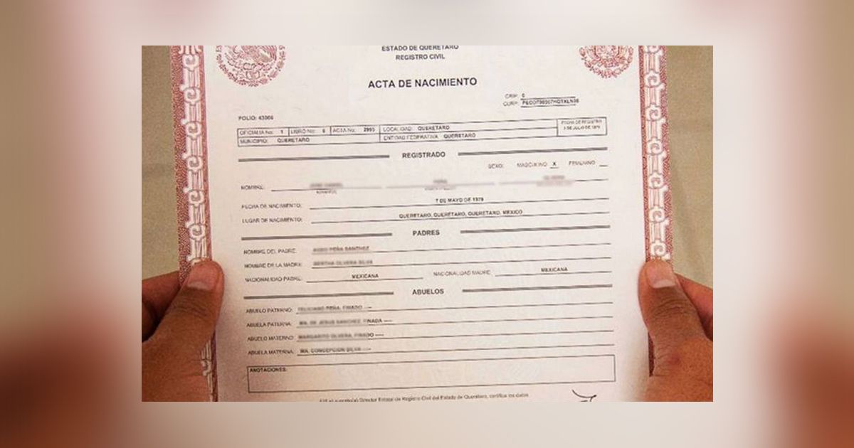 Ya no pedirán el acta de nacimiento actualizada