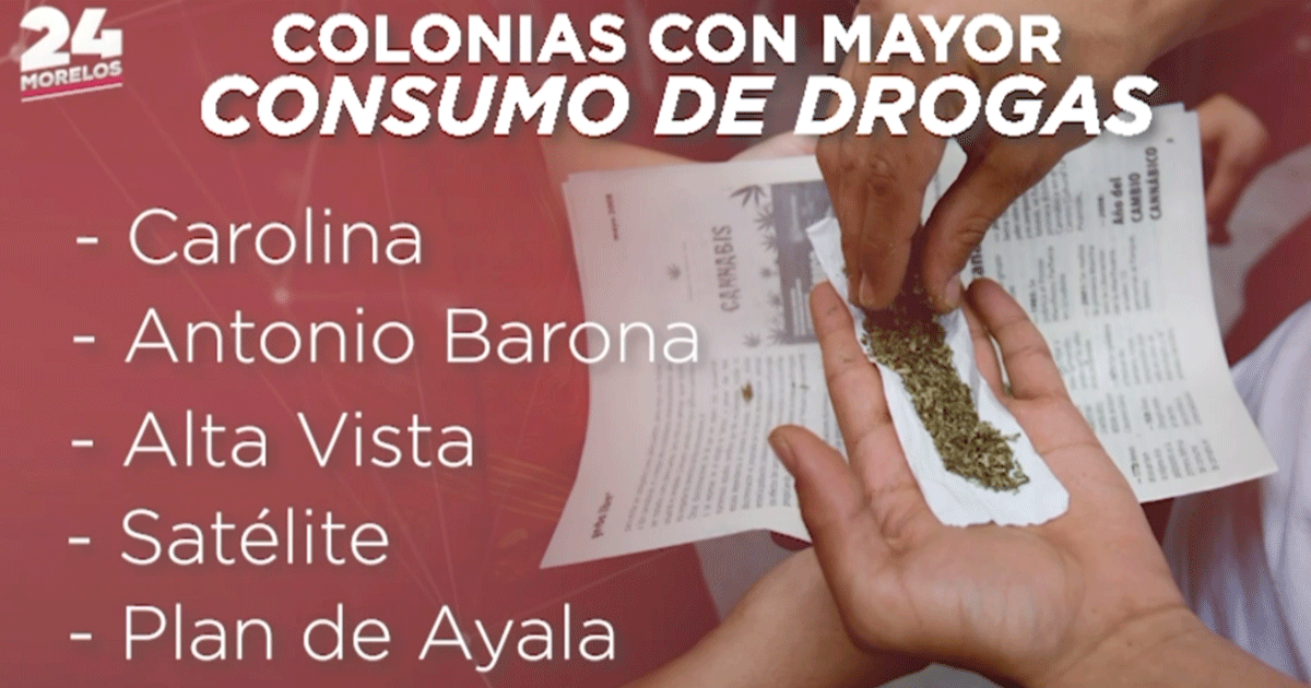 Detectan colonias de Cuernavaca con aumento en consumo de drogas
