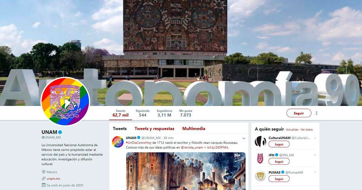 Genera polémica logo de UNAM por apoyo a comunidad LGBT+