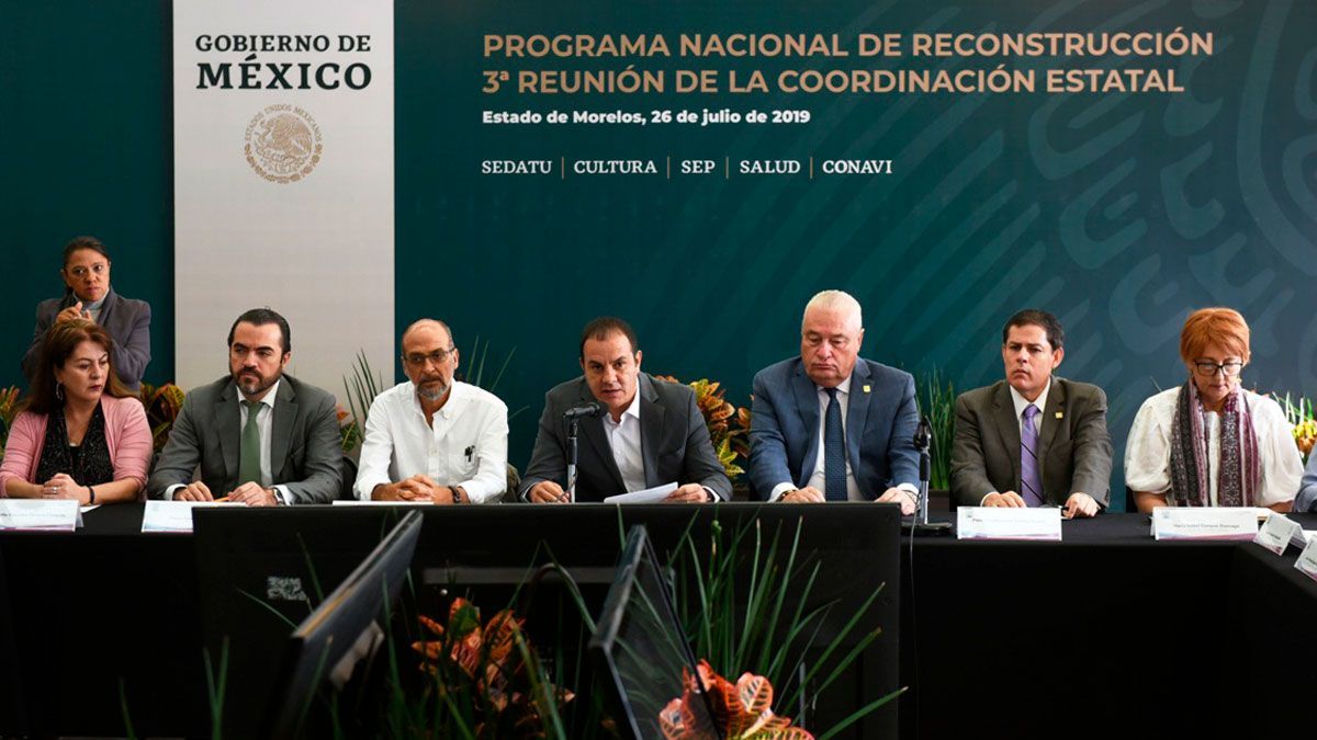 Trabaja Estado y Federación en reconstrucción de Morelos tras 19S