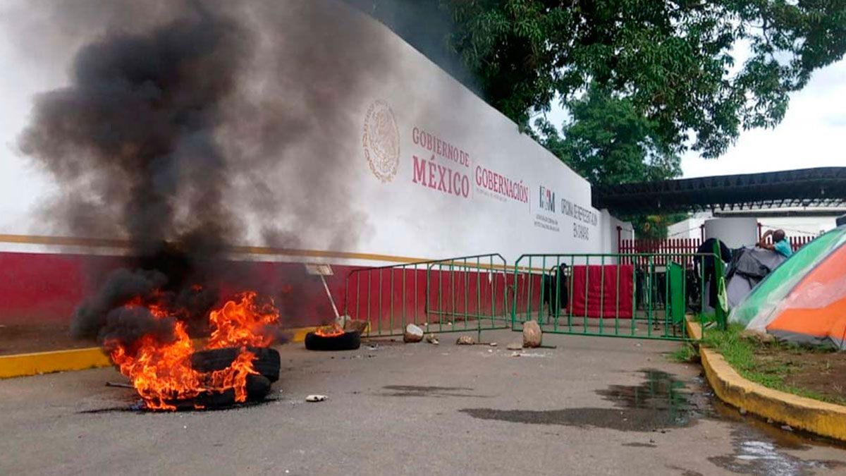 Crean migrantes africanos destrozos en Chiapas