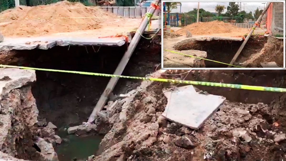 Amanece El Chamizal en Ecatepec con socavón de 35 metros