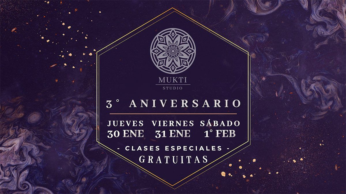 Celebra con Mukti Studio su tercer aniversario