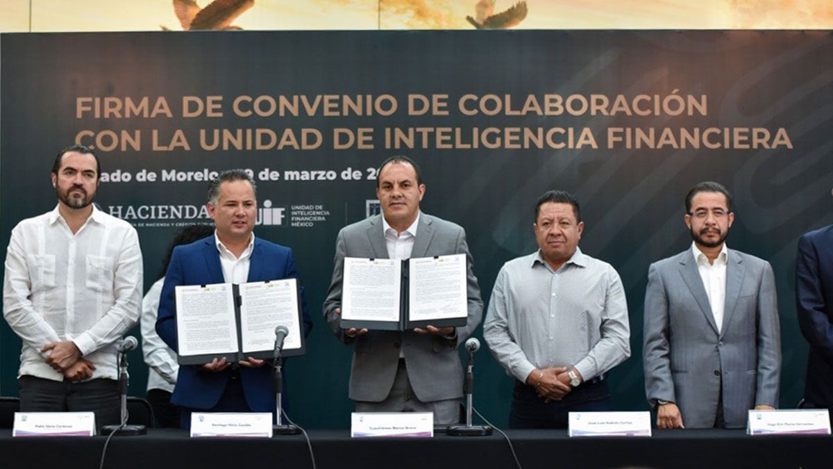 Firma Morelos convenio de colaboración con UIF