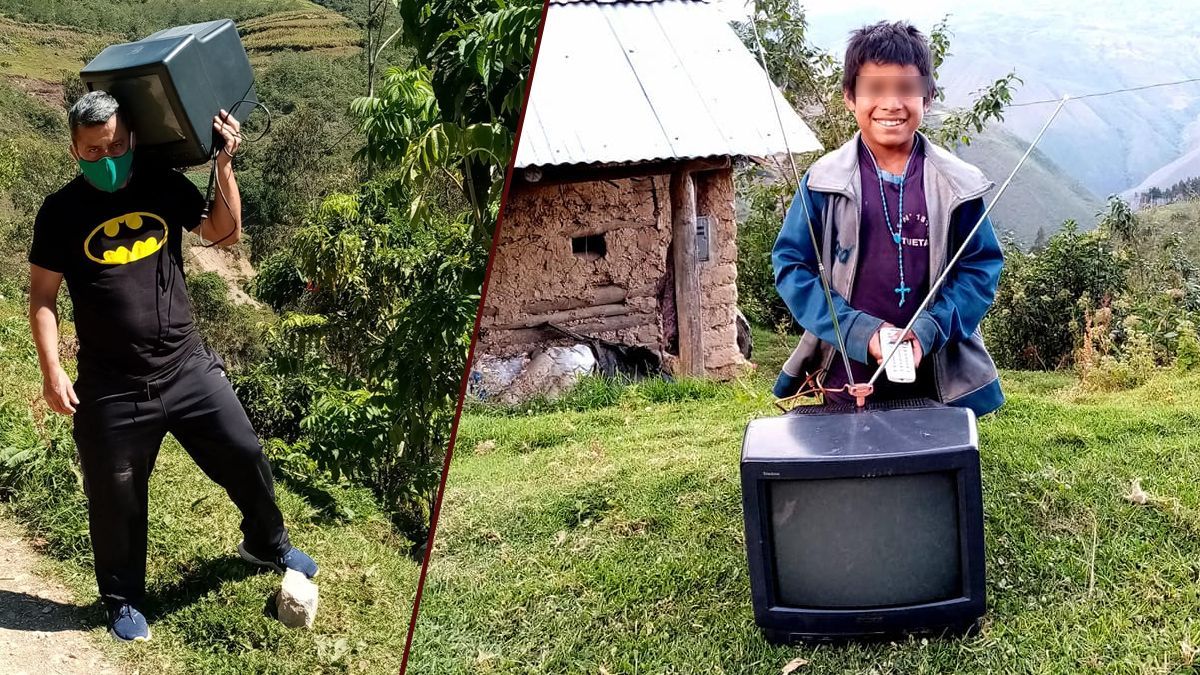 24 Morelos maestro lleva tv a sus estudiantes en Perú