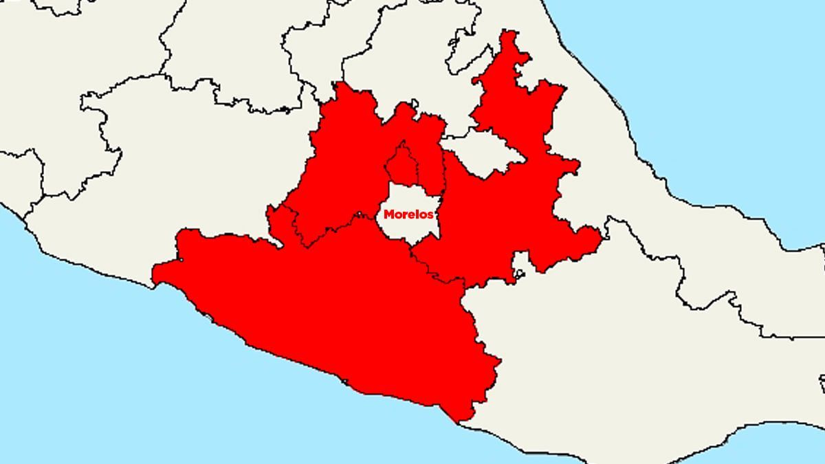 Morelos rodeado de estados en semáforo rojo