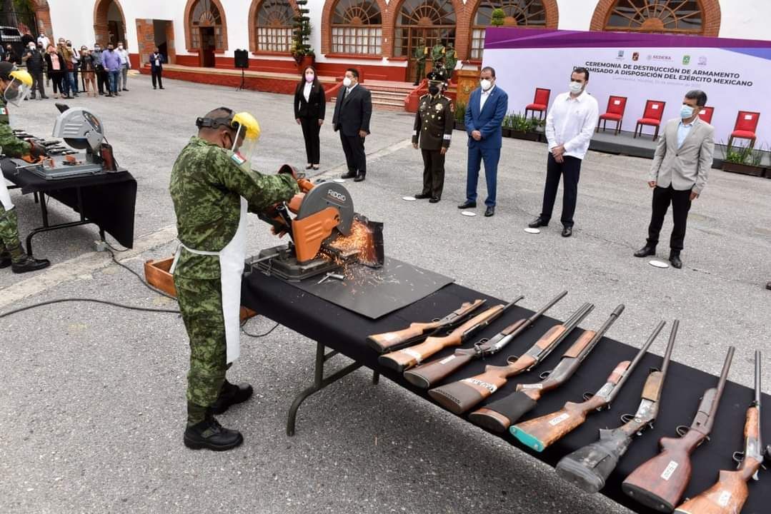 Realizan destrucción de armamento en Cuernavaca