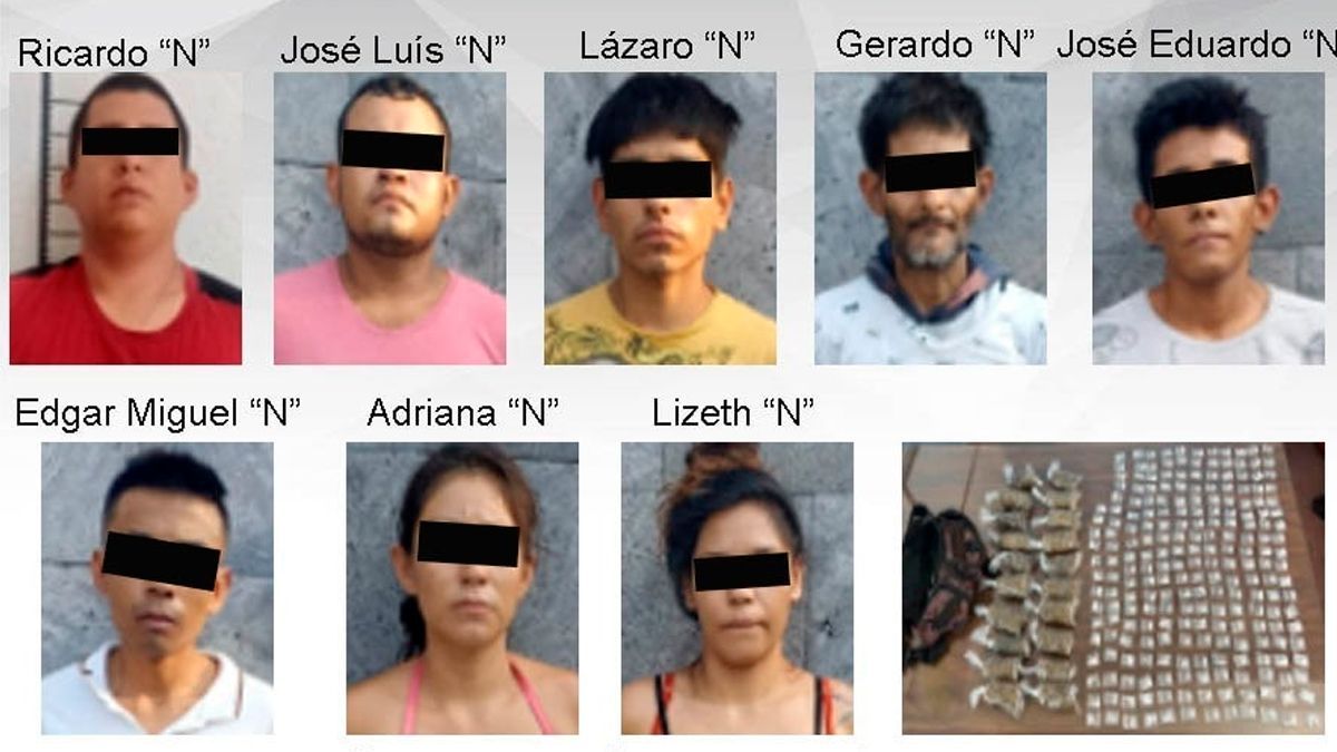 Ocho personas son detenidas por vender droga en Zacatepec