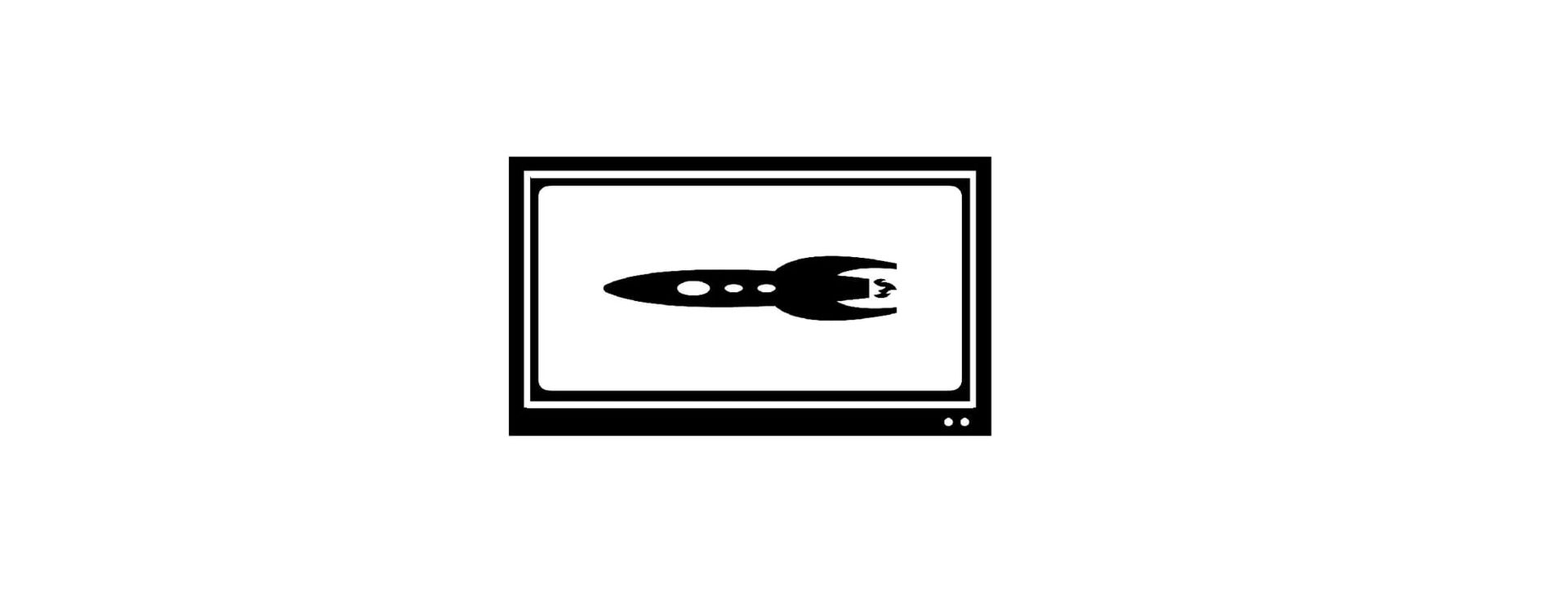 A spaceship on a television screen