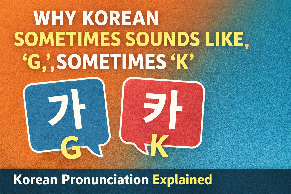 Why Korean Sometimes Sounds Like “G” and Sometimes Like “K”