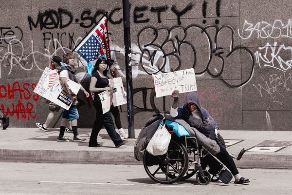 NO KINGS Immigration Protest shows all races protesting ICE raids of Trump Administration feature colorful signs in downtown Los Angeles