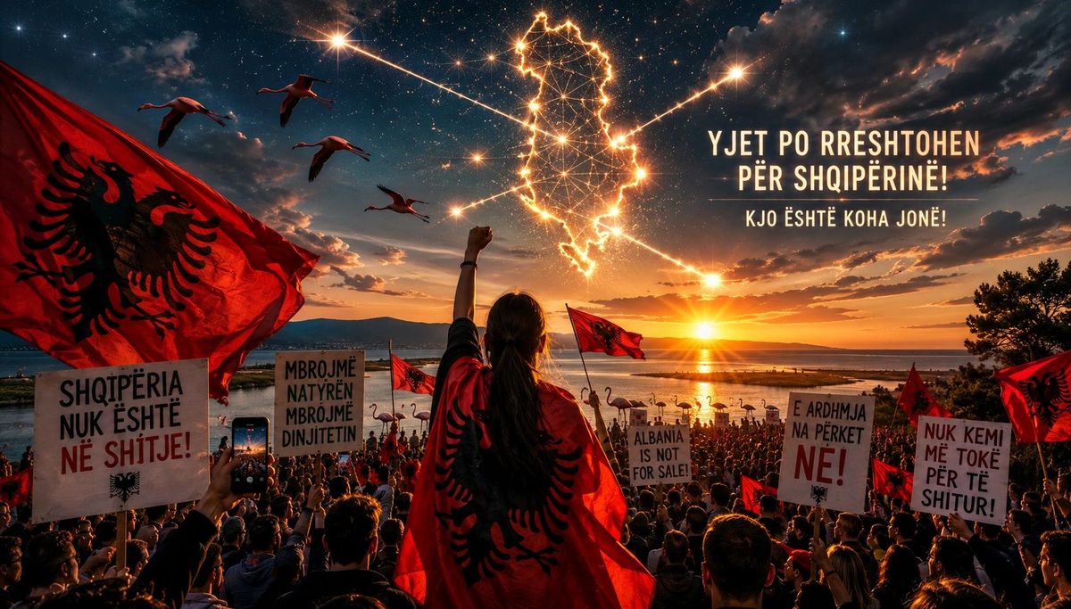 PROTESTA E SHQIPTAREVE DHE YJET MBI ZVËRNEC
