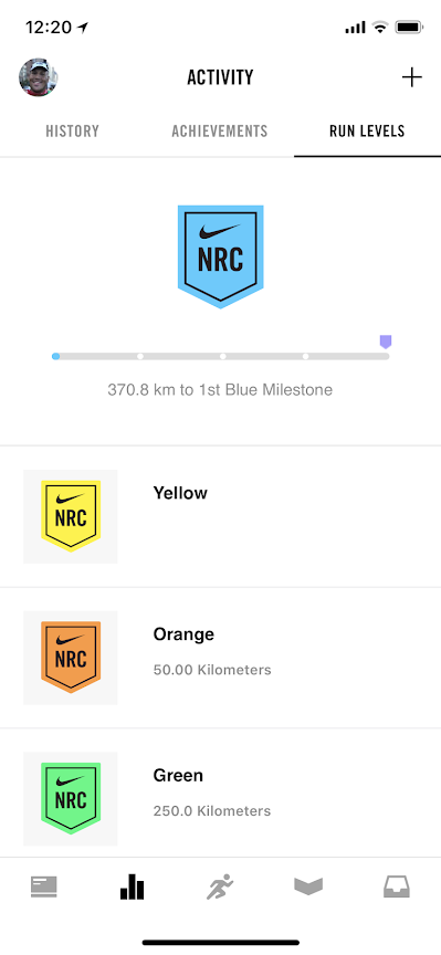 Gamification achievement badges in the Nike Run Club app