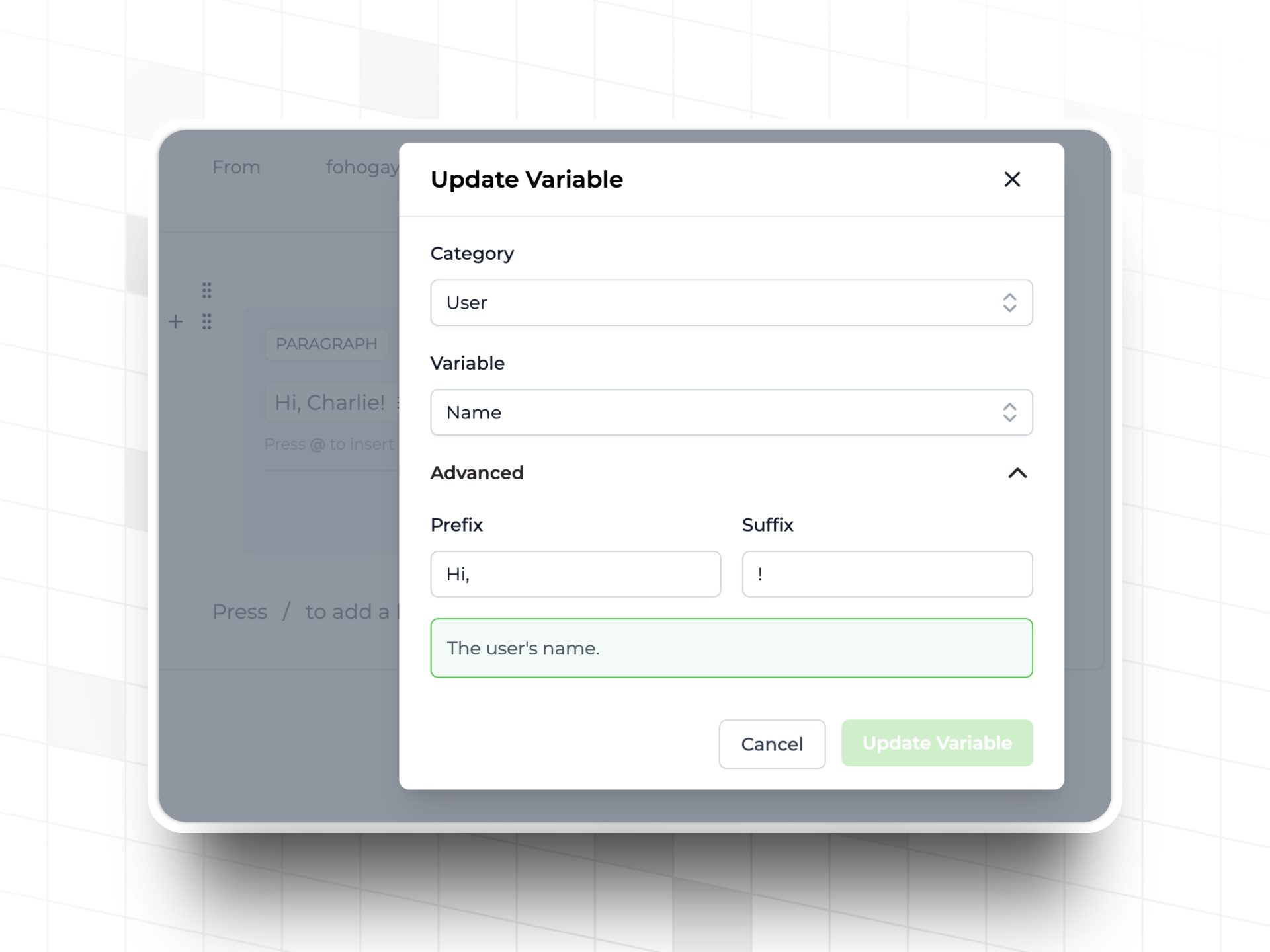 Use email variables to add personalized contextual data to gamification emails sent by Trophy