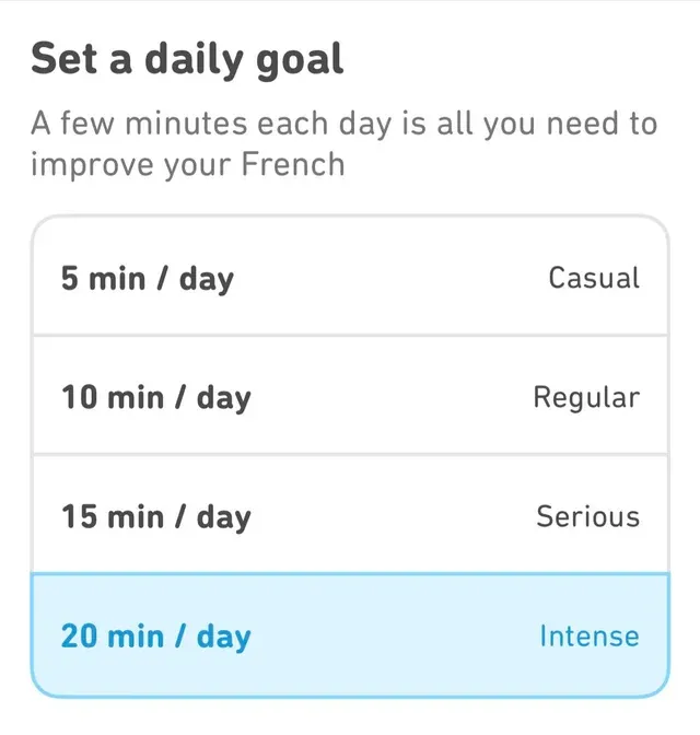 Duolingo Daily Goals