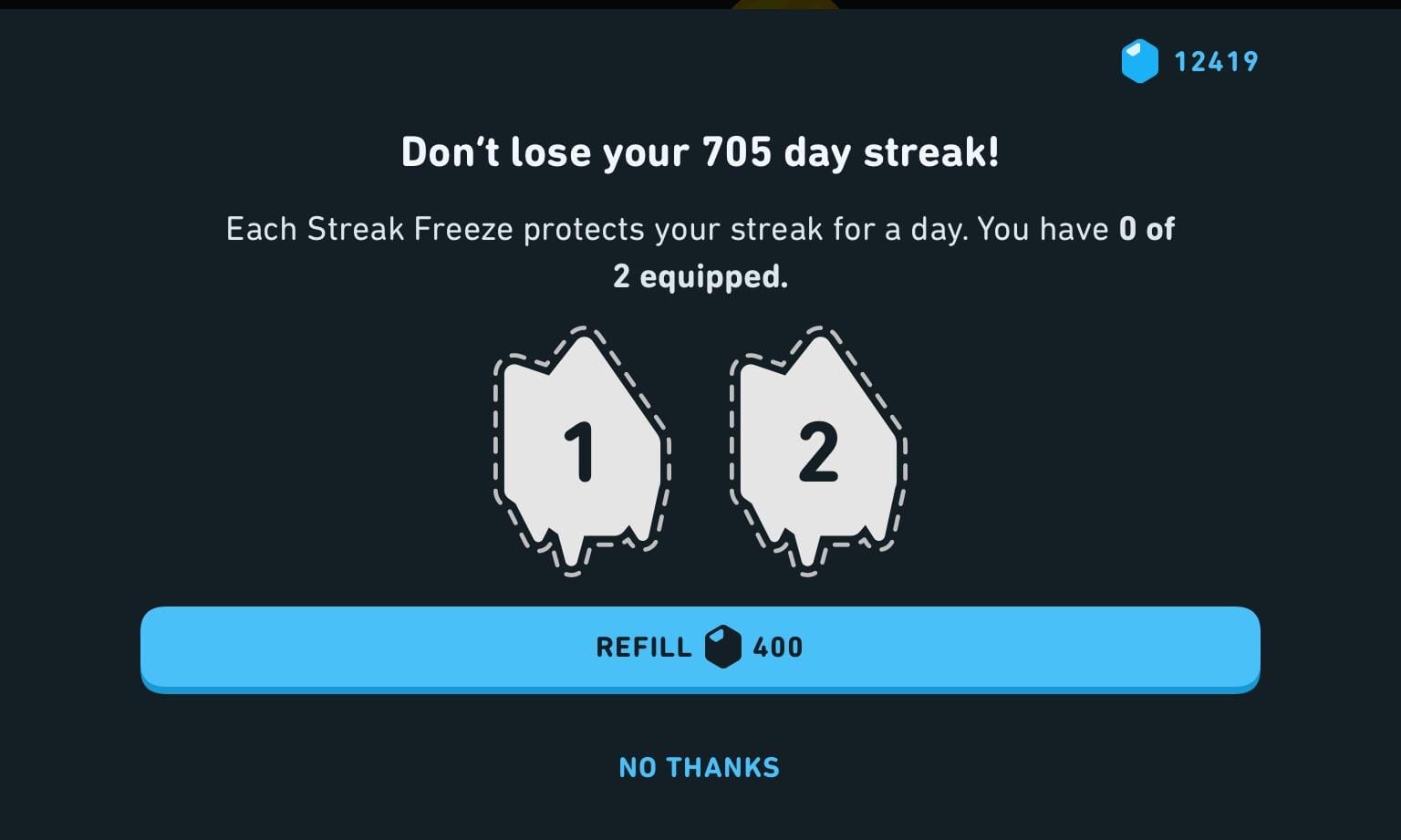 Duolingo Streak Freezes