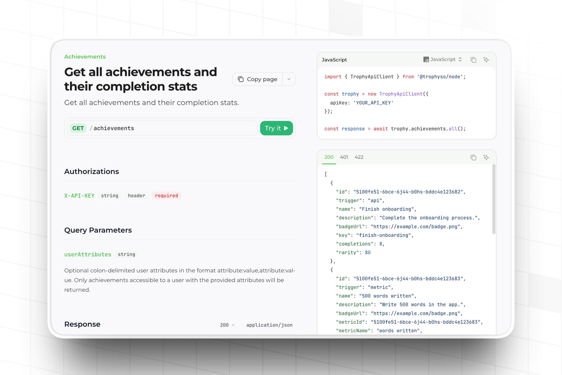 Achievements API updates in Trophy