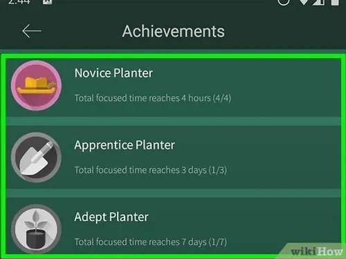 Achievements in the Forest app