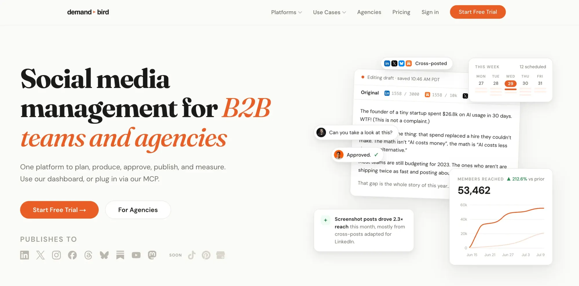 DemandBird — Best for Teams & Agencies Planning Content Together