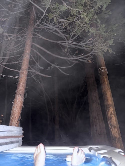 The view from the hot tub in Tahoe