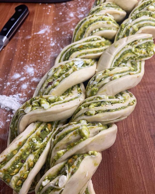 Double Braid Matcha Pistachio Babka